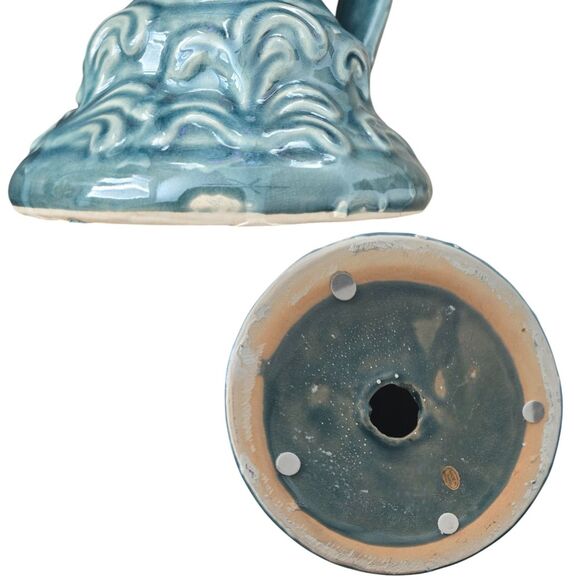 Large 20" Blue Ceramic Bird Figurine Art Pottery Mid Century Style Decor - Picture 5 of 8